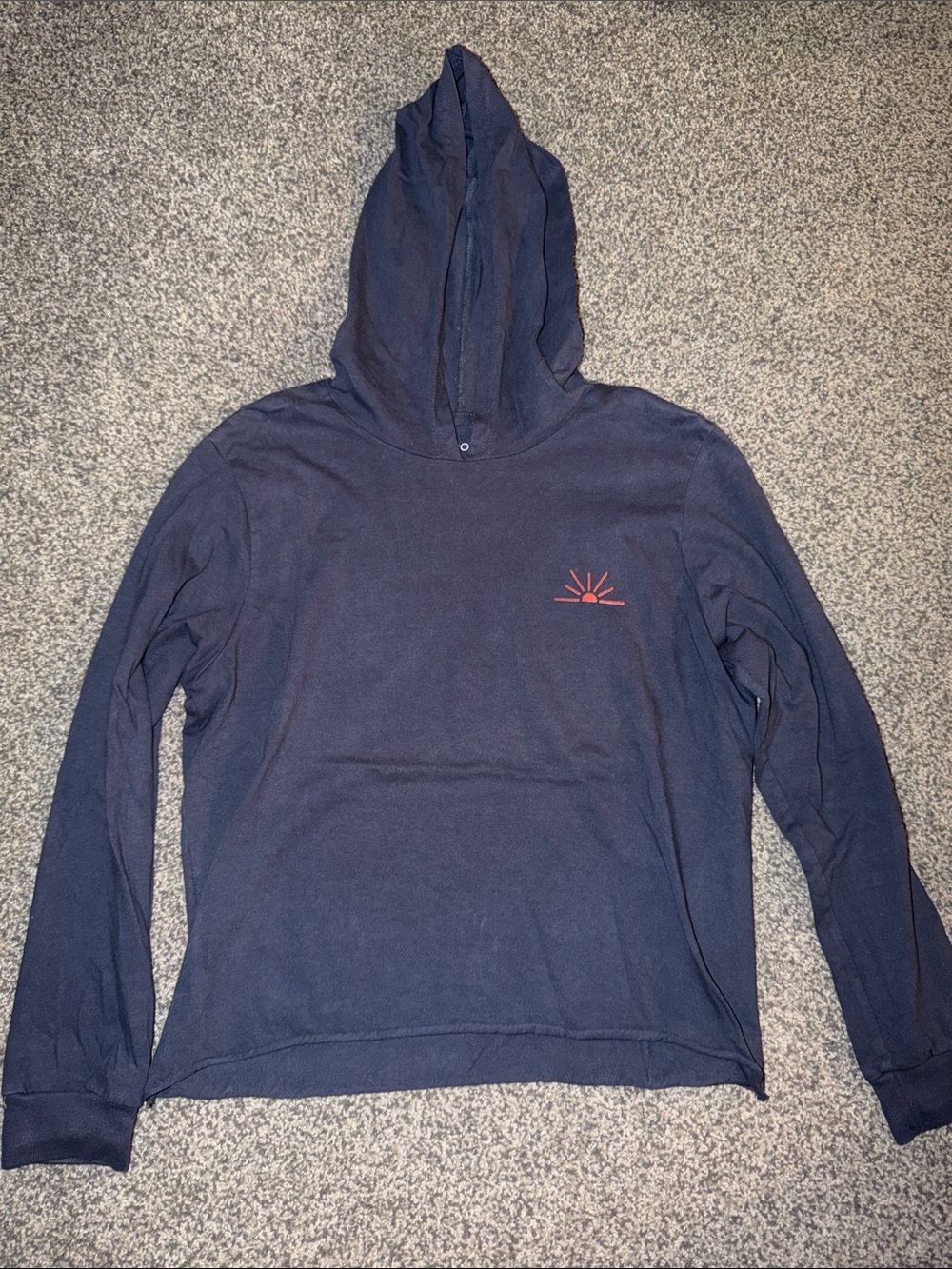 Women’s Navy Hooded Pullover Sweater with Sunrise Logo
